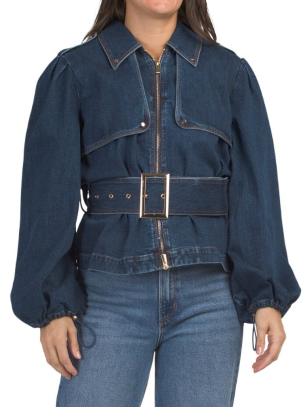TOCCIN Brighton Belted Zip Front Jacket